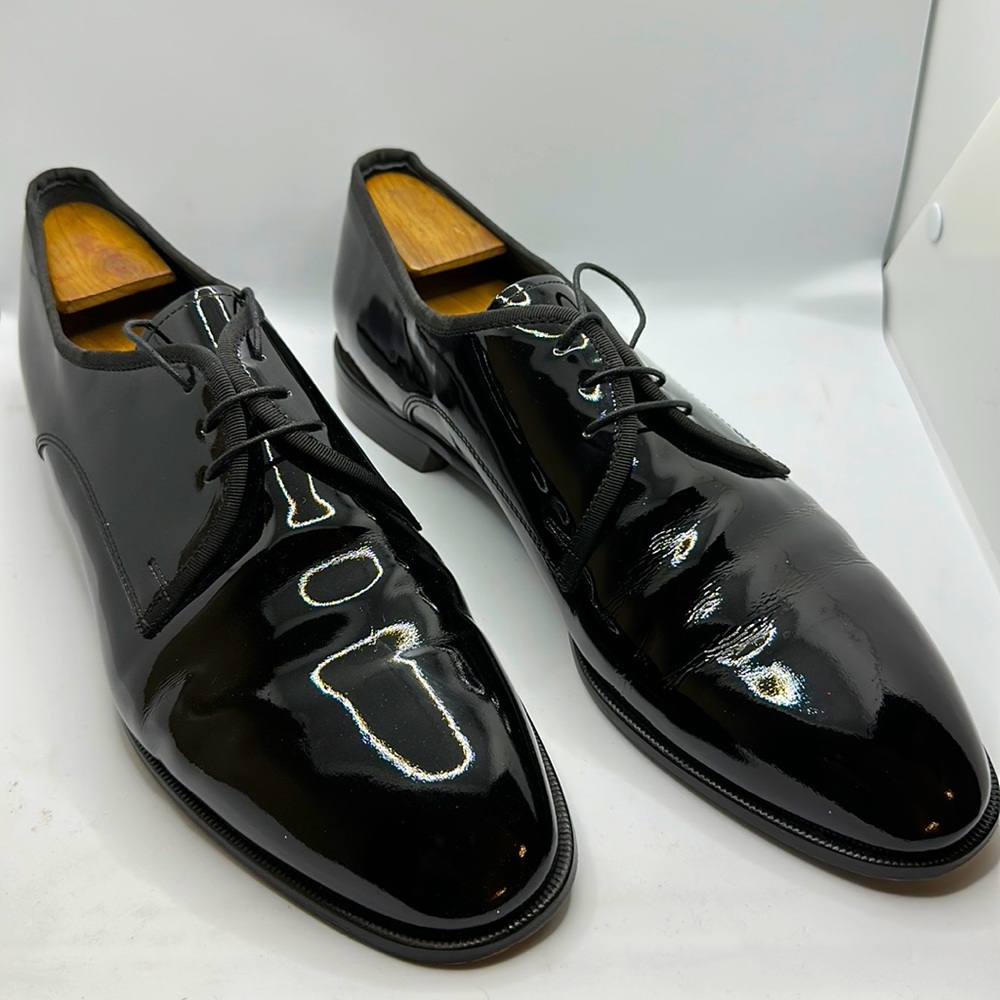 Pronto-Uomo Firenze Tuxedo Shoes All Leather Black Patent 14